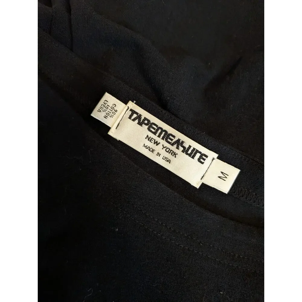 Tapemeasure New York One Shoulder Ruched Black Mini Dress Size M Vintage Y2K